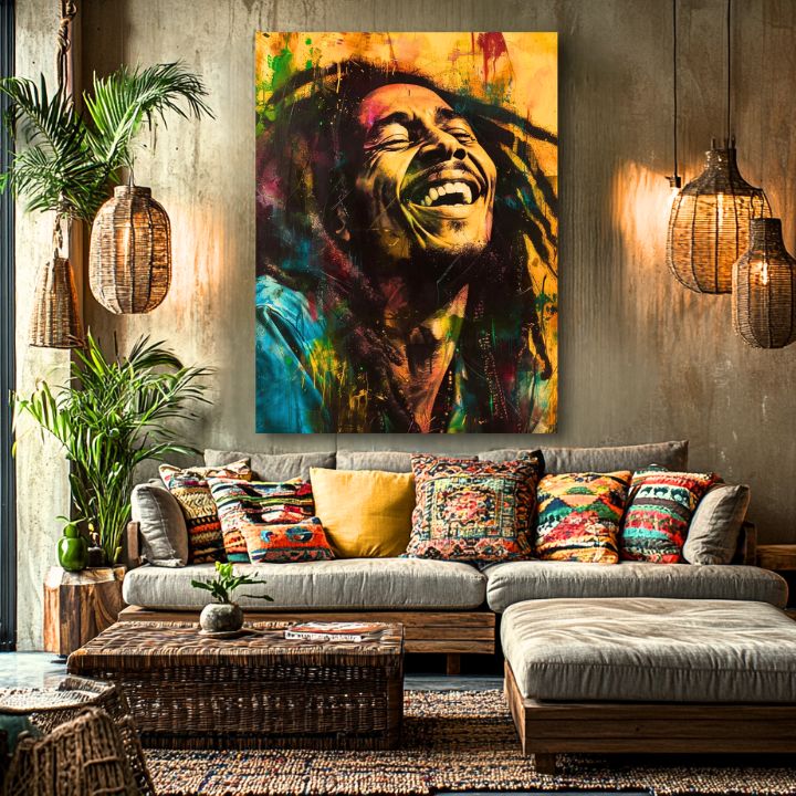 Πίνακας με τον Bob Marley - Jamaican Star | 100% πρωτότυπος πίνακας με ακρυλικά