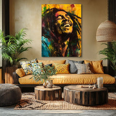 Πίνακας με τον Bob Marley - Jamaican Star | 100% πρωτότυπος πίνακας με ακρυλικά