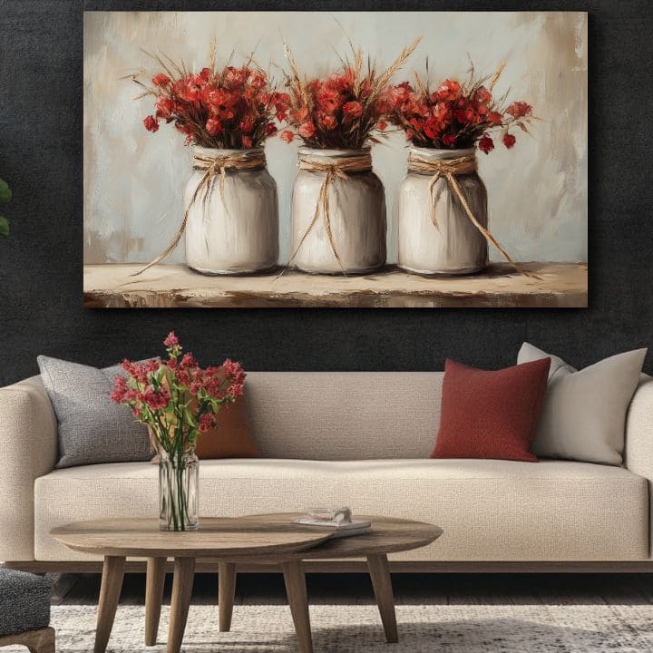 Ρουστίκ ομορφιά σε πορσελάνη | 100% πρωτότυπο ακρυλικό ζωγραφισμένο