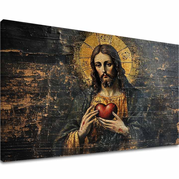 Sacred Heart of Jesus | φινιρισμένο στο χέρι του καλλιτέχνη - εικόνα 2