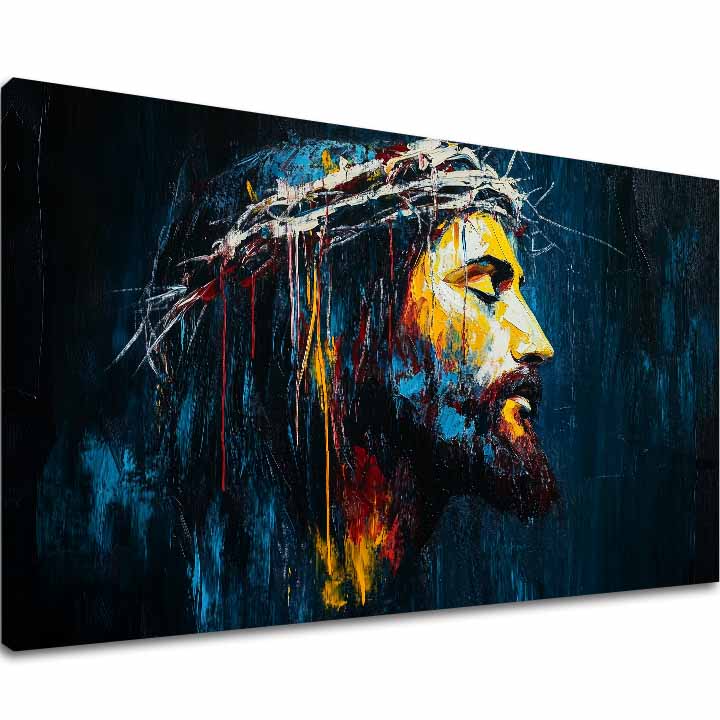 Peaceful Jesus | Ζωγραφισμένο με ακρυλικό και φύλλα χρυσού