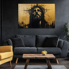 Suffering Jesus | Ζωγραφισμένο με ακρυλικό και φύλλα χρυσού