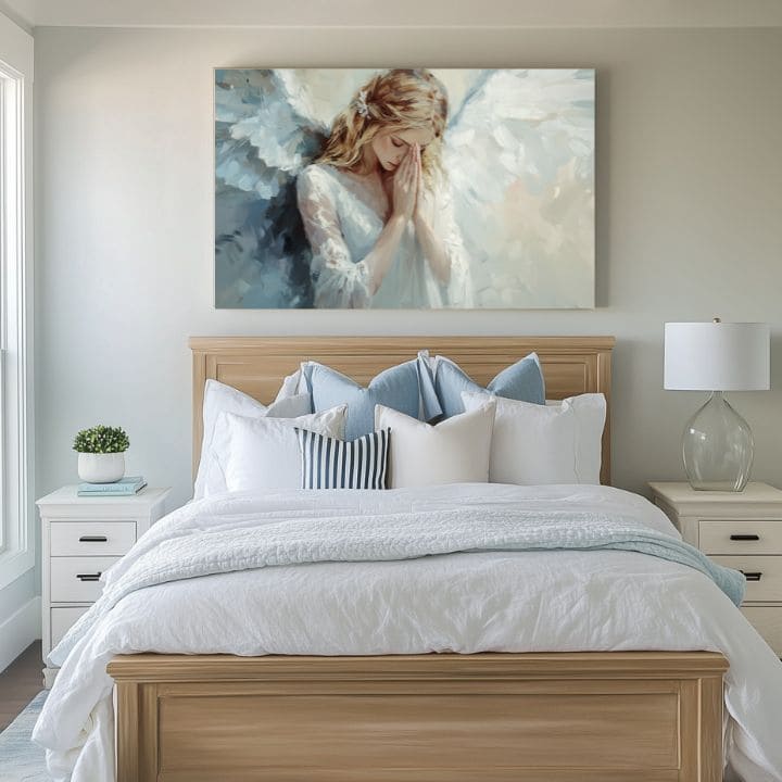 Πίνακες ζωγραφικής των αγγέλων Ουράνιο άγγιγμα | 100% πρωτότυπο ακρυλικό ζωγραφισμένο