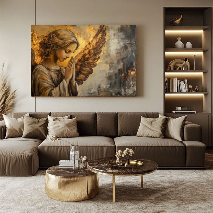 Πίνακες ζωγραφικής των αγγέλων Προσευχή του φωτός | 100% πρωτότυπο ακρυλικό ζωγραφισμένο