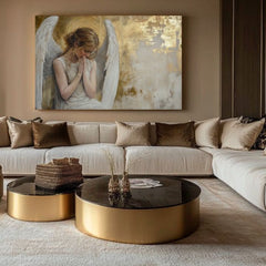 Πίνακες ζωγραφικής των αγγέλων Golden Room | 100% πρωτότυπο ακρυλικό ζωγραφισμένο