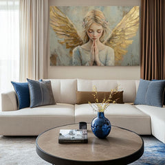 Πίνακες ζωγραφικής των αγγέλων Πρωινή Προσευχή | 100% πρωτότυπο ακρυλικό ζωγραφισμένο