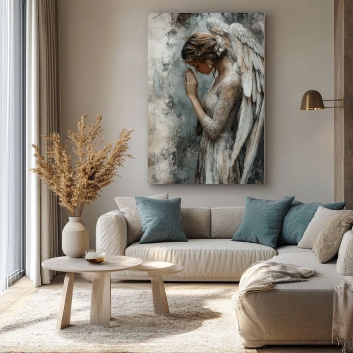Πίνακες ζωγραφικής των αγγέλων Ειρηνική ψυχή | 100% πρωτότυπο ακρυλικό ζωγραφισμένο
