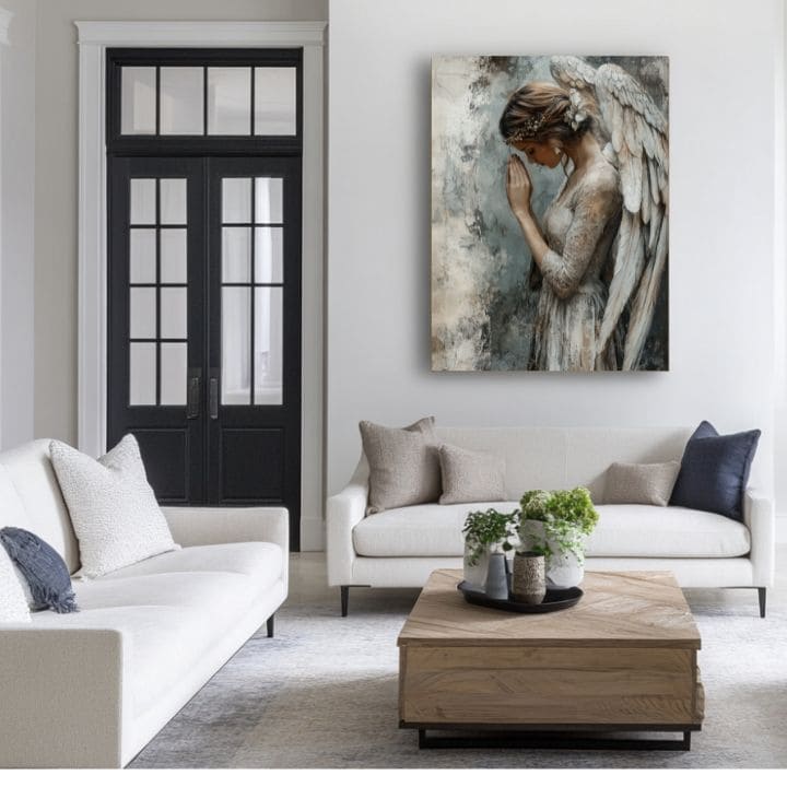 Πίνακες ζωγραφικής των αγγέλων Ειρηνική ψυχή | 100% πρωτότυπο ακρυλικό ζωγραφισμένο