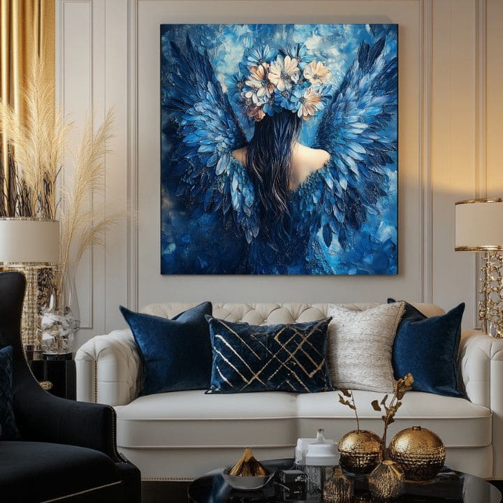 Πίνακες ζωγραφικής των αγγέλων Μυστηριώδες πρόσωπο | 100% πρωτότυπο ακρυλικό ζωγραφισμένο