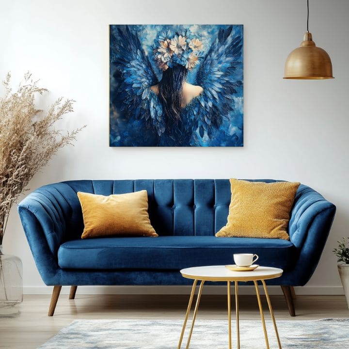 Πίνακες ζωγραφικής των αγγέλων Μυστηριώδες πρόσωπο | 100% πρωτότυπο ακρυλικό ζωγραφισμένο