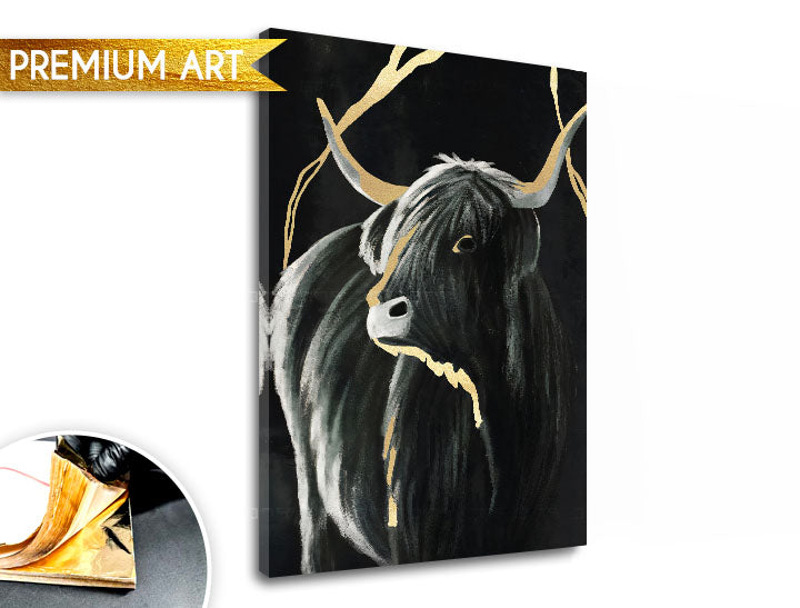 Πίνακες σε καμβά PREMIUM ART | Μαύρος ταύρος - εικόνα 2