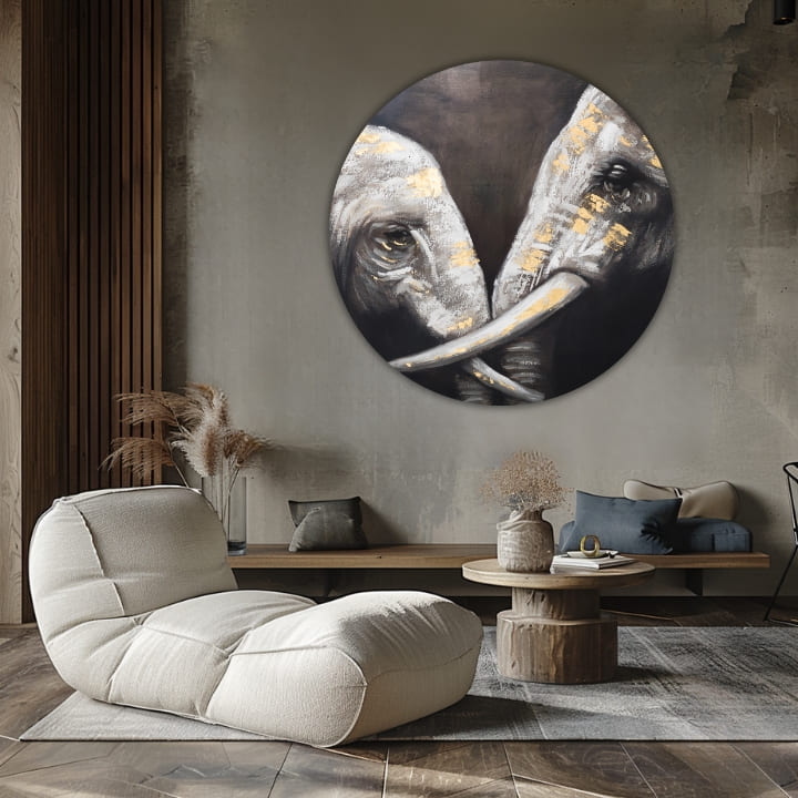 Στρογγυλές ζωγραφιές με ακρυλικό Touch of the African King | διαφορετικές διαστάσεις