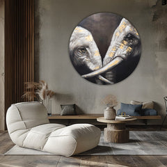 Στρογγυλές ζωγραφιές με ακρυλικό Touch of the African King | διαφορετικές διαστάσεις