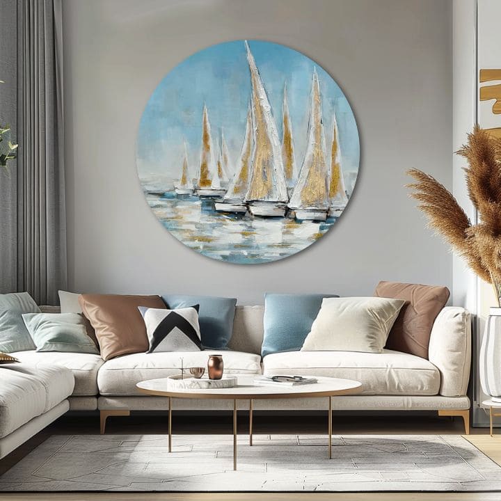 Στρογγυλή ζωγραφισμένη εικόνα της Χρυσής Ακτής | διαφορετικές διαστάσεις