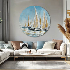 Στρογγυλή ζωγραφισμένη εικόνα της Χρυσής Ακτής | διαφορετικές διαστάσεις