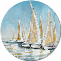 Στρογγυλή ζωγραφισμένη εικόνα της Χρυσής Ακτής | διαφορετικές διαστάσεις