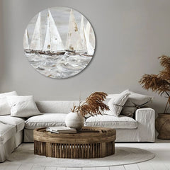 Στρογγυλή ζωγραφισμένη εικόνα Πρωί στον ωκεανό | διαφορετικές διαστάσεις