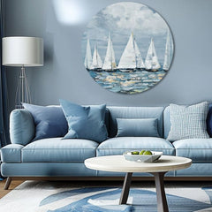 Στρογγυλή ζωγραφισμένη εικόνα Χαλάρωση στη θάλασσα | διαφορετικές διαστάσεις