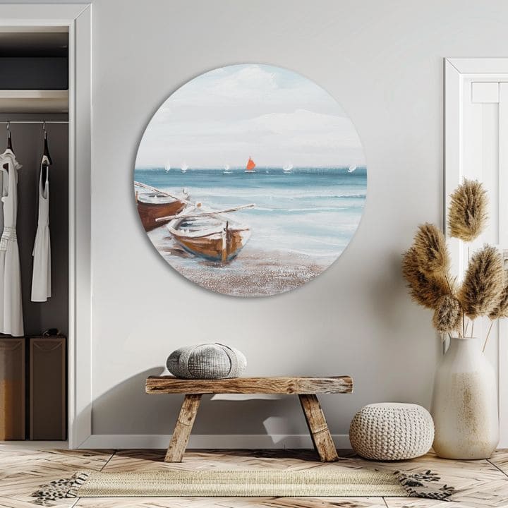 Στρογγυλός ζωγραφισμένος γίγαντας Ξεκουραστείτε στο λιμάνι | διαφορετικές διαστάσεις