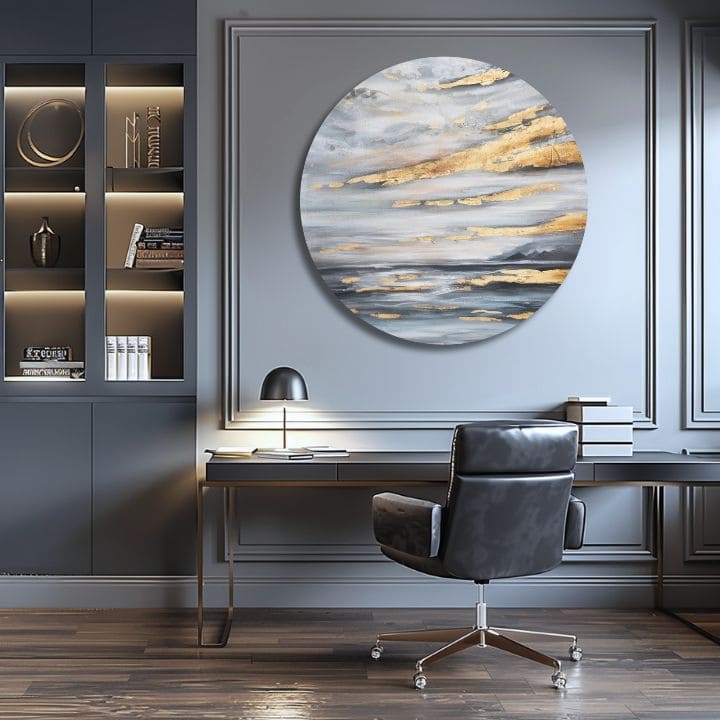 Στρογγυλή ζωγραφισμένη ζωγραφική Golden Sky
