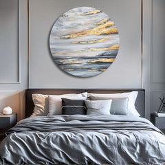 Στρογγυλή ζωγραφισμένη ζωγραφική Golden Sky | διαφορετικές διαστάσεις