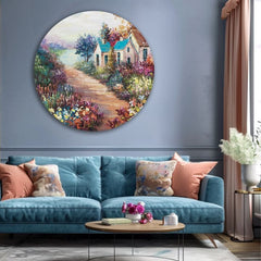 Στρογγυλή ζωγραφισμένη εικόνα του σπιτιού της γιαγιάς | διαφορετικές διαστάσεις