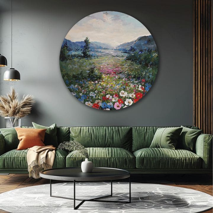 Στρογγυλή ζωγραφισμένη εικόνα Πρωινή ηρεμία | διαφορετικές διαστάσεις