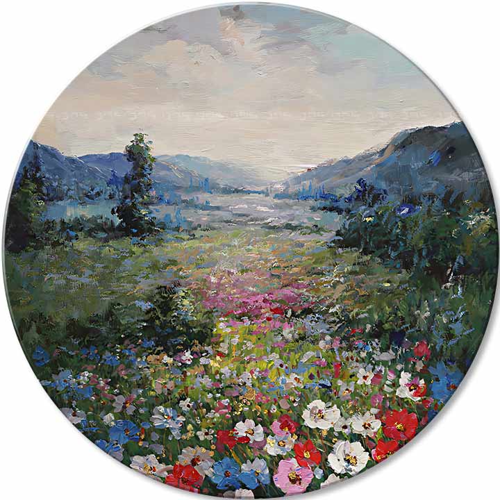 Στρογγυλή ζωγραφισμένη εικόνα Πρωινή ηρεμία | διαφορετικές διαστάσεις