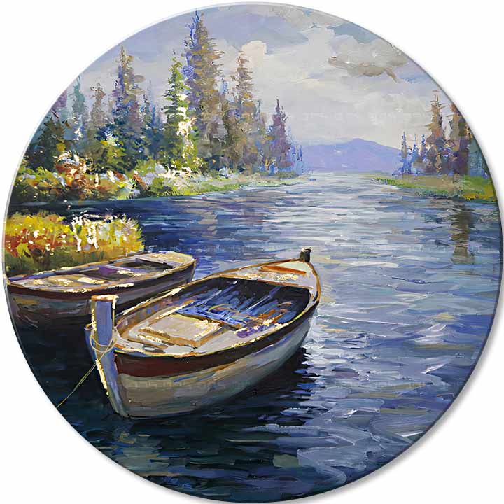 Στρογγυλή ζωγραφισμένη εικόνα Η αρχή μιας περιπέτειας | διαφορετικές διαστάσεις