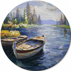 Στρογγυλή ζωγραφισμένη εικόνα Η αρχή μιας περιπέτειας | διαφορετικές διαστάσεις