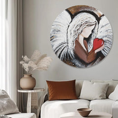 Στρογγυλές ζωγραφιές με ακρυλικό Ο φύλακας της καρδιάς | διαφορετικές διαστάσεις