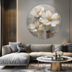 Στρογγυλά έργα ζωγραφικής με ακρυλικό Λουλούδια με φορέματα μπάλας | διαφορετικές διαστάσεις