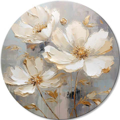 Στρογγυλά έργα ζωγραφικής με ακρυλικό Λουλούδια με φορέματα μπάλας | διαφορετικές διαστάσεις