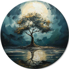 Στρογγυλές ζωγραφιές με ακρυλικό Αντικατοπτρισμοί της φύσης | διαφορετικές διαστάσεις