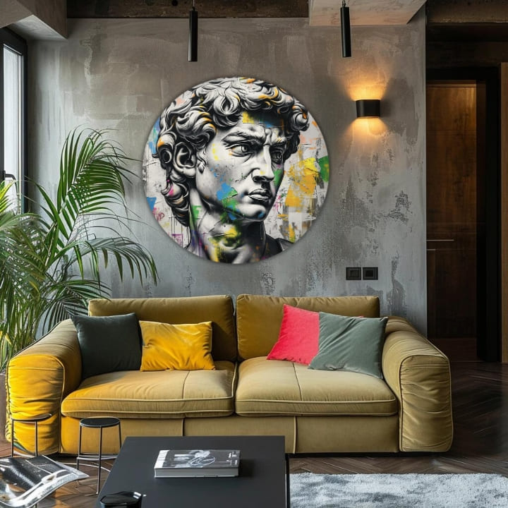 Στρογγυλές ζωγραφιές με ακρυλικό Αρχαία άποψη του Δαβίδ | διαφορετικές διαστάσεις