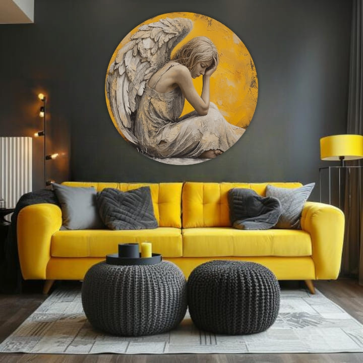 Στρογγυλές ζωγραφιές με ακρυλικό Φτερά της Ειρήνης | διαφορετικές διαστάσεις