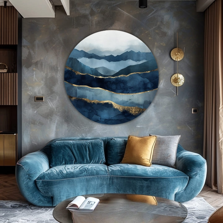 Στρογγυλές ζωγραφιές με ακρυλικό Αφηρημένοι ωκεανοί | διαφορετικές διαστάσεις