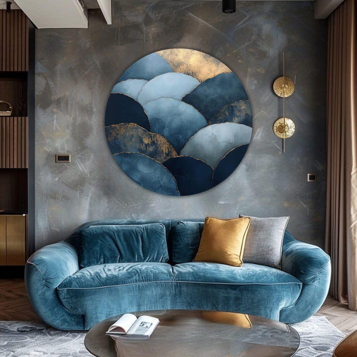 Στρογγυλές ζωγραφιές με ακρυλικό Mountain gold | διαφορετικές διαστάσεις