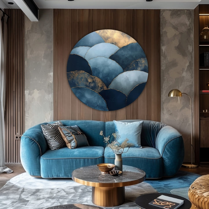 Στρογγυλές ζωγραφιές με ακρυλικό Mountain gold | διαφορετικές διαστάσεις