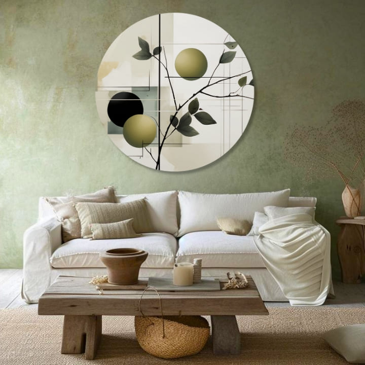 Στρογγυλές ζωγραφιές με ακρυλικό Φυτεία ελιάς | διαφορετικές διαστάσεις