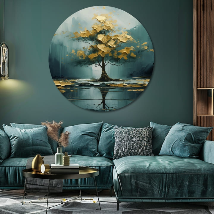 Στρογγυλές ζωγραφιές με ακρυλικό Η ιστορία της χαμένης λίμνης | διαφορετικές διαστάσεις
