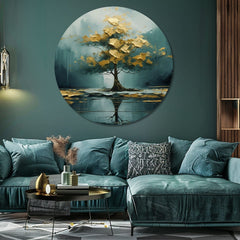 Στρογγυλές ζωγραφιές με ακρυλικό Η ιστορία της χαμένης λίμνης | διαφορετικές διαστάσεις