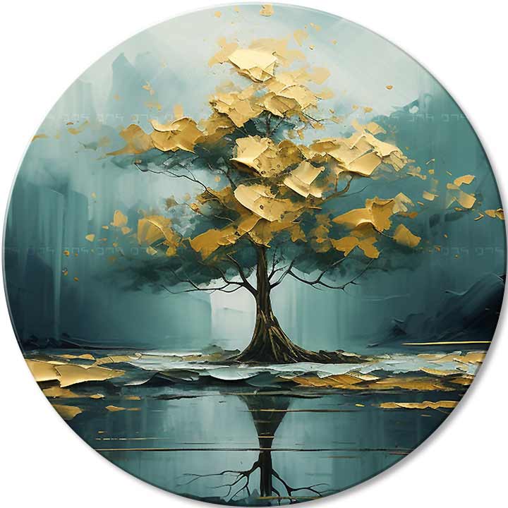 Στρογγυλές ζωγραφιές με ακρυλικό Η ιστορία της χαμένης λίμνης | διαφορετικές διαστάσεις