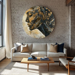 Στρογγυλές ζωγραφιές με ακρυλικό Πορτρέτο της ταπεινότητας