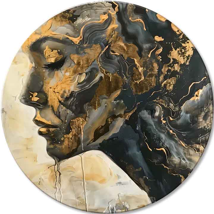 Στρογγυλές ζωγραφιές με ακρυλικό Πορτρέτο της ταπεινότητας