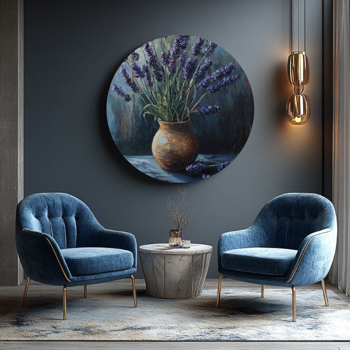 Στρογγυλές ζωγραφιές με ακρυλικό Λεβάντα δώρο