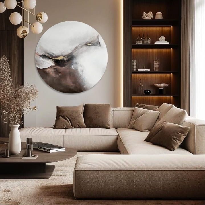 Στρογγυλές ζωγραφιές με ακρυλικό Κοιλάδα των βουνών | διαφορετικές διαστάσεις