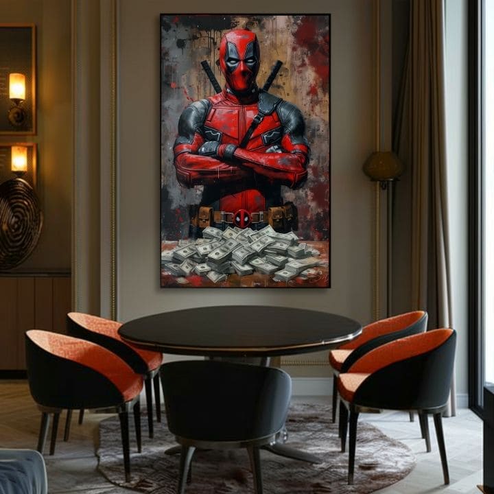 Ζωγραφική Deadpool: Χρήματα και Χάος | Ακρυλικές Λεπτομέρειες
