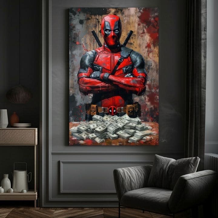 Ζωγραφική Deadpool: Χρήματα και Χάος | Ακρυλικές Λεπτομέρειες