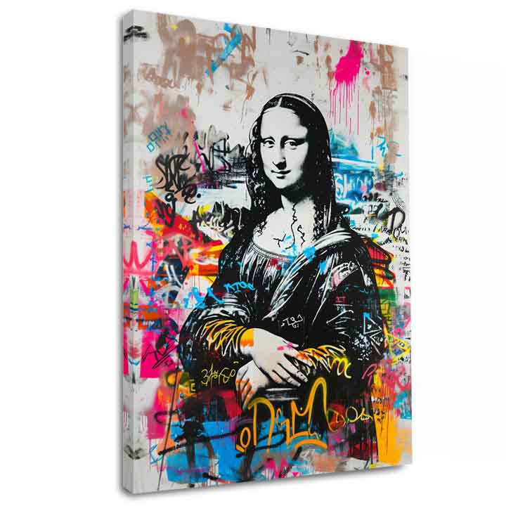 Εικόνα GRAFFITI MONA σε καμβά | φινιρισμένο στο χέρι του καλλιτέχνη - εικόνα 3